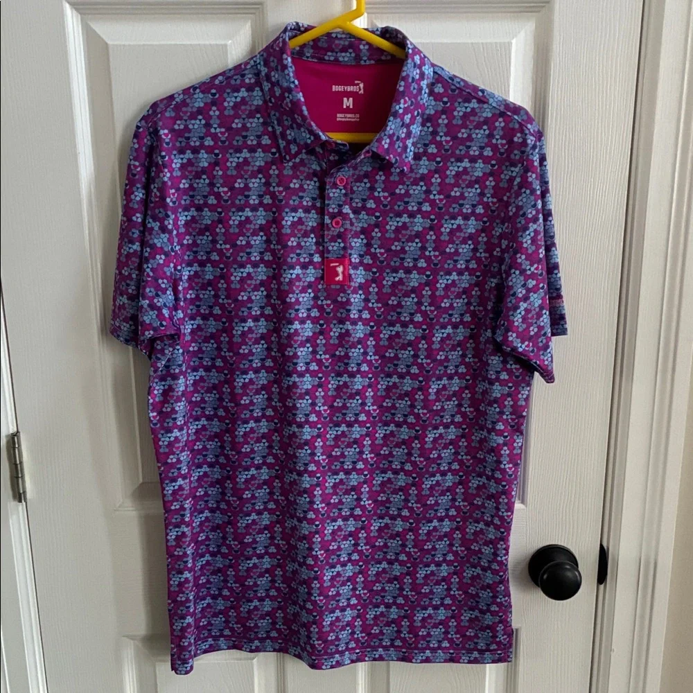 Bogey Bros- Vibrant Purple and Blue Polo Shirt- sz M - Picture 1 of 7